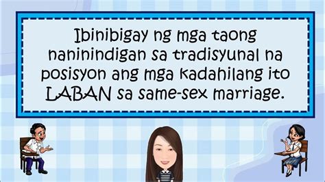 Pananaw sa same sex marriage: Lalim at pagdalumat .